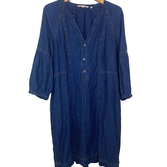 Soft Surroundings Women's Medium Julietta Chambray Linen Blend Cottage Prairie - Picture 1 of 8